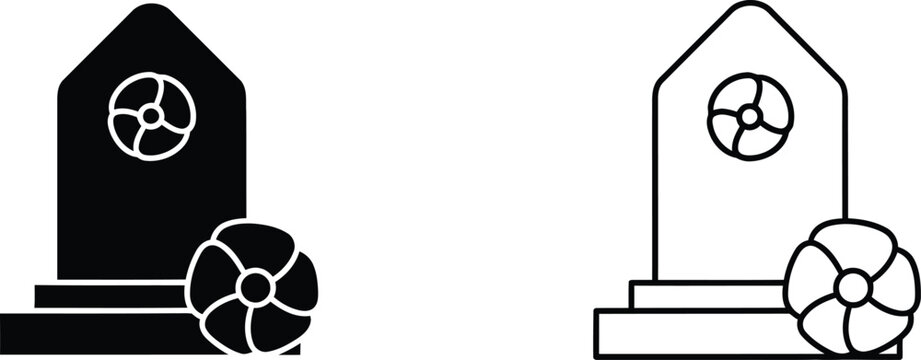 Tombstones with wheel designs Vector