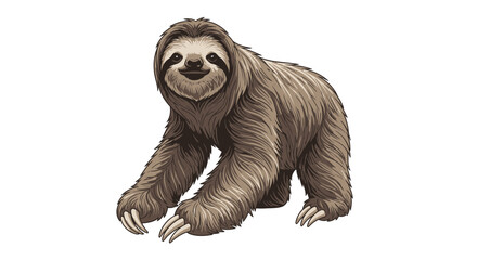 Fototapeta premium Prehistoric Giant Ground Sloth Illustration Megatherium Extinct Animal Vector Character Design Element