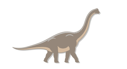 Large Brachiosaurus Dinosaur Walking Side View Prehistoric Animal Vector Illustration © Fajar