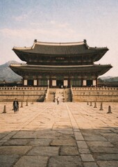 Fototapeta premium Historic Korean palace architecture view.