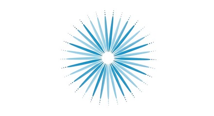 Obraz premium Blue burst with lines and dots on background