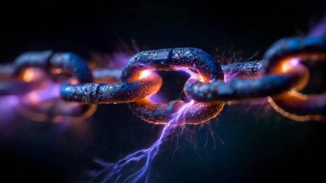 電弧で断たれる交差鎖の描写