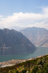 aerial, ancient, architecture, beautiful, blue, building, cathedral, caucasus, church, city, confluence, day, europe, famous, georgia, georgian, green, heritage, hill, history, kura, landmark, landsca © SHI