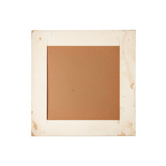 Fototapeta premium Vintage Photo Frame Mockup, Aged Paper Background, Square Cardboard Insert