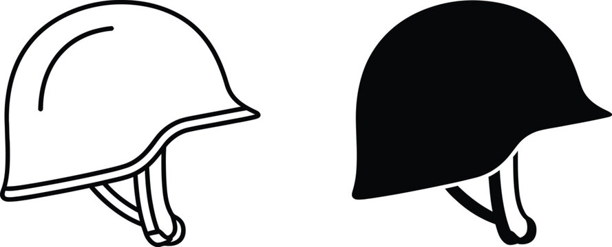 Helmet safety symbol black white Vector