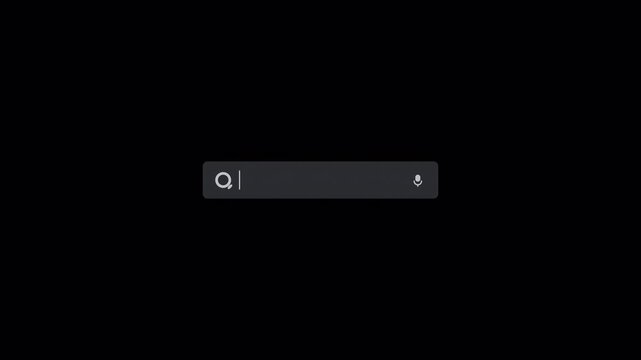 Charcoal black modern search bar graphic with light icons and sleek web design 4K UHD