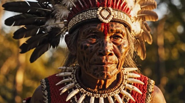 Nagaland Tribal Elder Portrait in Traditional Warrior Attire