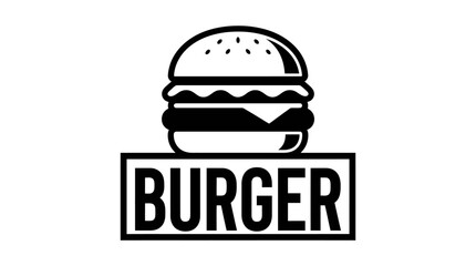 Fototapeta premium black and white bogo logo design resembling cartoon style hamburger