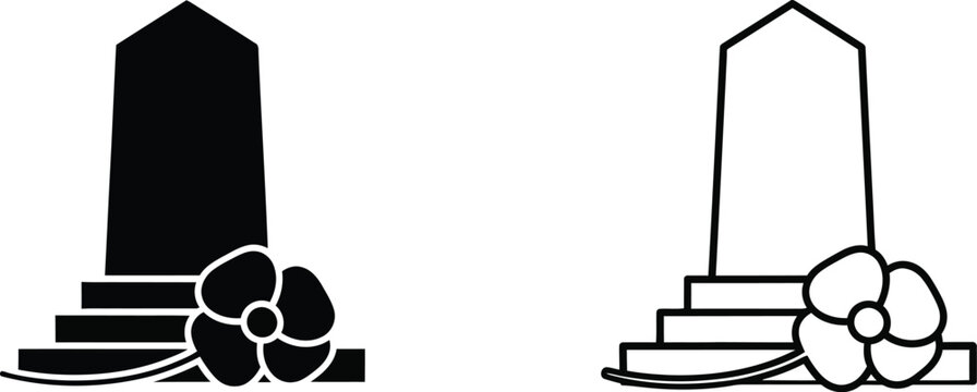 Tombstone, grave, monument, memorial, stone, graveyard, cemetery, death, burial, funeral, grave marker, headstone Vector