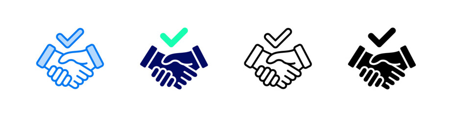 Fototapeta premium Partnership Multiple Style Icon Set Vector 