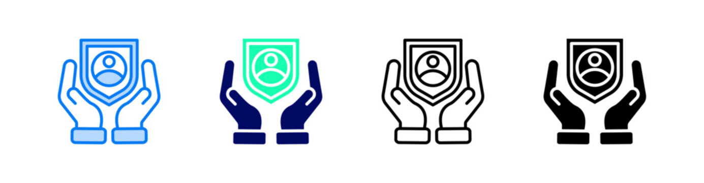Consumer Protection Multiple Style Icon Set Vector 