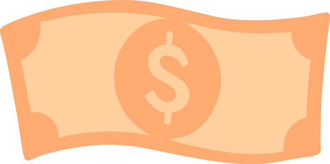 Dollar bill icon flat png illustration