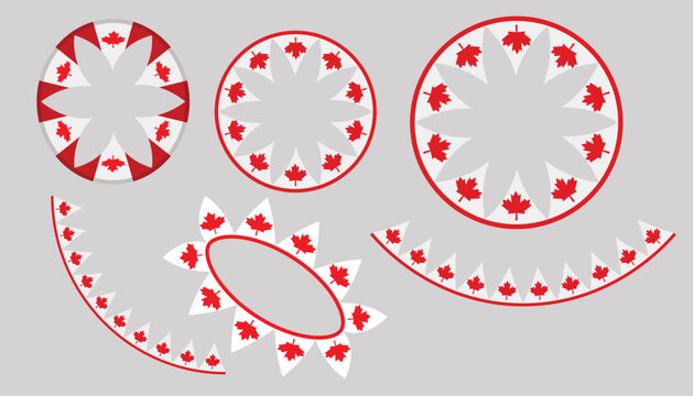 Canadian Maple Leaf Bunting and Circular Canada white