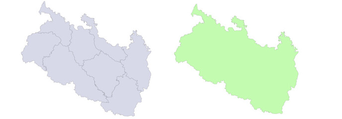 Fototapeta premium Outline Map of Rangpur | Rangpur Divisional Map of Bangladesh with districts