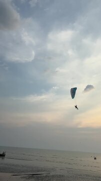 paragliding on the beach