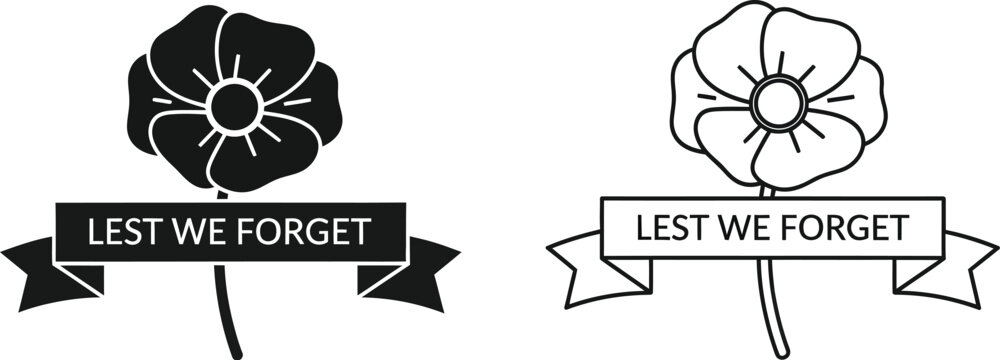 Lest we forget poppy memorial Vector