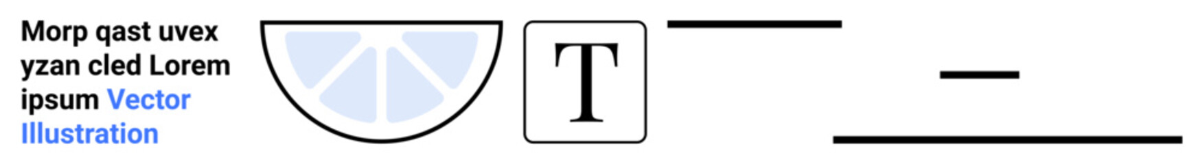 Graphic design, branding, typography, abstract art, visual communication, minimalism. A geometric pattern with a semicircular shape, text box and lines. Graphic design and typography theme © robu_s