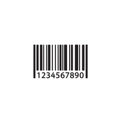 Solid Black Barcode Icon, Simple 2D Flat Logo, Minimal Silhouette Isolated on White Background