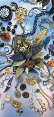 Fototapeta premium Between Shadowed Calm and Gentle Light: Vintage Jewelry