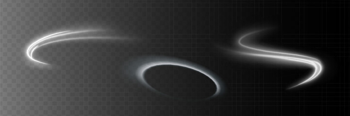 White glowing shiny lines effect vector background. Luminous white lines of speed. Light glowing effect. Light trail wave, fire path trace line and incandescence © kume111000