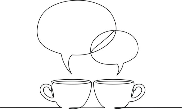 Two cups with speech bubbles