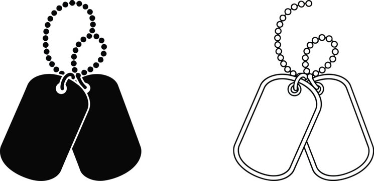 Dog tags military identification Vector
