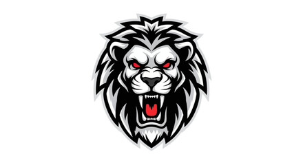 Obraz premium Fierce Lion Head Illustration Closeup.