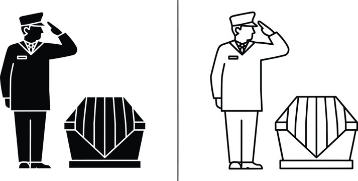 Doorman and butler saluting Vector