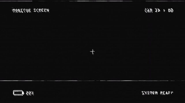 Professional Monitoring Camera Interface Overlay with Signal Error Glitch Distortion and Horror Surveillance Screen Effect