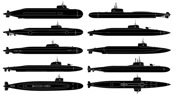 Modern Submarine Fleet Illustration Collection