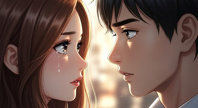 Anime style portrait couple