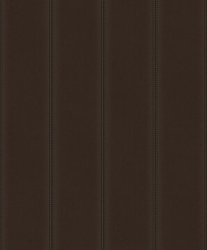 Seamless luxury dark brown leather panels with vertical double stitching patterns for background and wallpaper