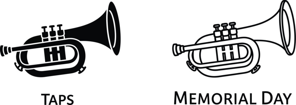 Taps memorial day trumpet Vector