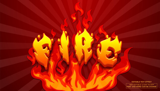 Hot Fire Editable Text Effect and Flaming Cartoon Font Style