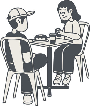 Friends relaxing together during coffee break at cafe