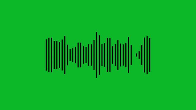 Audio waveform sound signal visualization. Digital sound wave pattern for music production, podcast recording and audio technology background