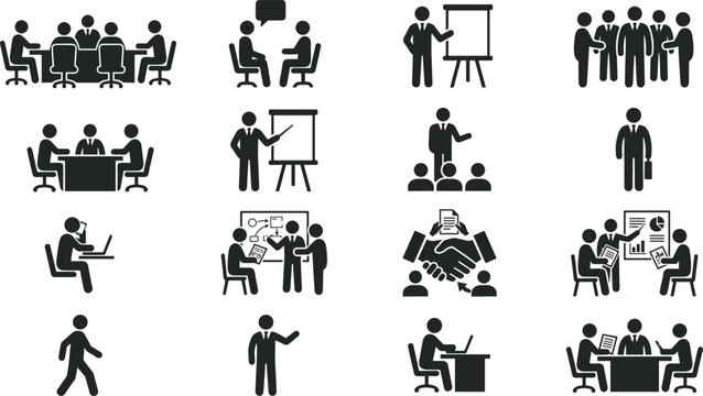 Business suit icon silhouette, formal office clothing tie corporate professional uniform symbol vector illustration