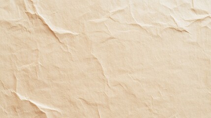 Fototapeta premium Light beige crumpled paper texture background with soft wrinkles