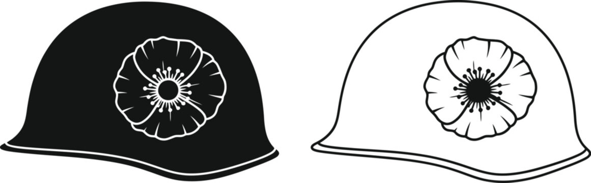 Ammonite fossil helmets black white Vector