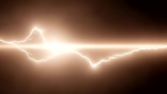 Lightning Strike with Bright Flash and Clouds.