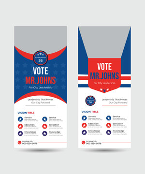 modern election rollup banner illustrator design. political election voting publicity banner design. editable promotion advertisement for x-banner, flyer, profile, brochure, display, vector layout tem