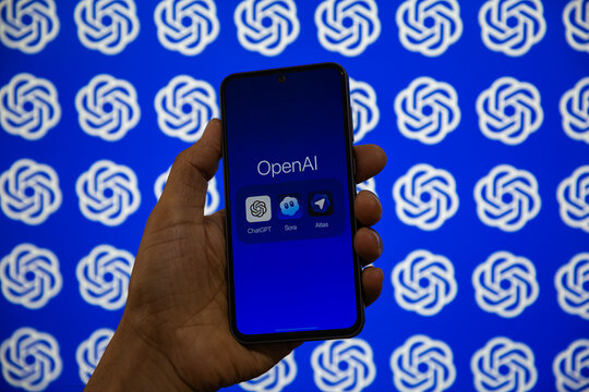 OpenAI ChatGPT Sora and Atlas AI Applications Displayed on Smartphone Screen Mockup
OpenAI Artificial Intelligence Platform Mobile Apps Interface for ChatGPT Sora and Atlas AI Assistant