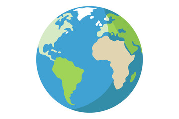 Obraz premium A colorful vector illustration of the Earth with green and blue continents