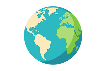 Fototapeta premium A colorful vector illustration of the Earth with a white background