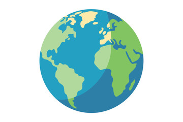 Fototapeta premium A colorful vector illustration of the Earth with a white background