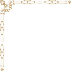Obraz premium Retro Art Deco Corner Border With Elegant Details