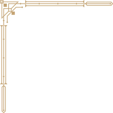 Abstract Art Deco Border Corner With Line Details
