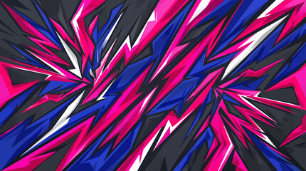Abstract Dynamic Geometric Racing Livery Background with Sharp Pink and Blue Patterns for Esports and Automotive Design © indah