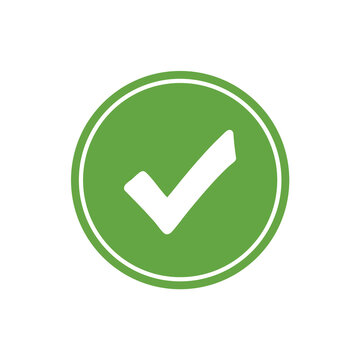 A simple white checkmark inside a green circle with a white border