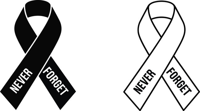 Never forget awareness ribbons Vector